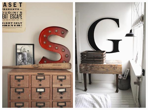 Decorando con letras vintage