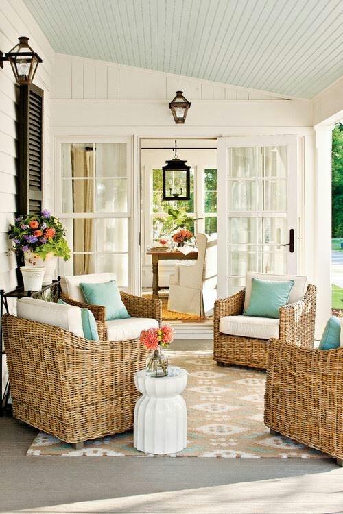 Front Porch- coloring and furniture would be perfect with a little purple thrown in.