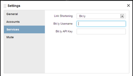 Ventana de configuración