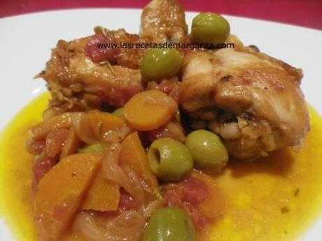 Muslitos de pollo con aceitunas y romero