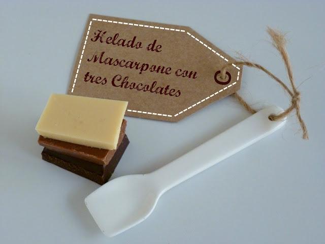 Helado de Mascarpone con Tres Chocolates