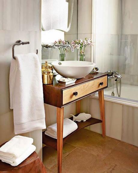 RECICLAR UNA COMODA COMO MUEBLE DE BAÑO