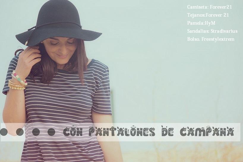 Con pantalones de campana...