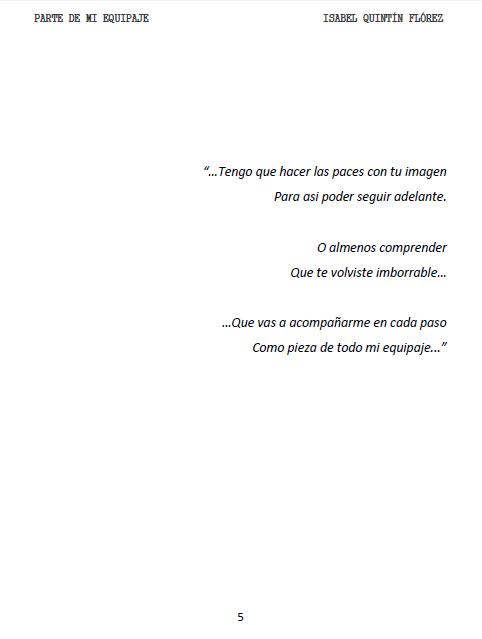 Abre-bocas: PARTE DE MI EQUIPAJE
