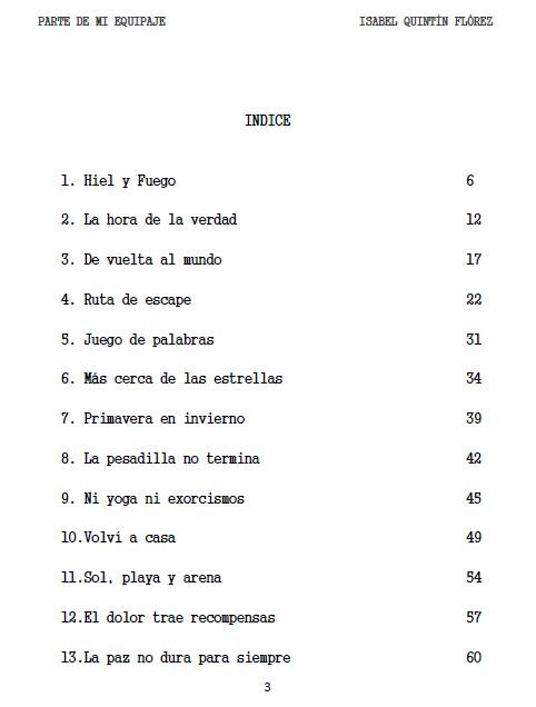 Abre-bocas: PARTE DE MI EQUIPAJE