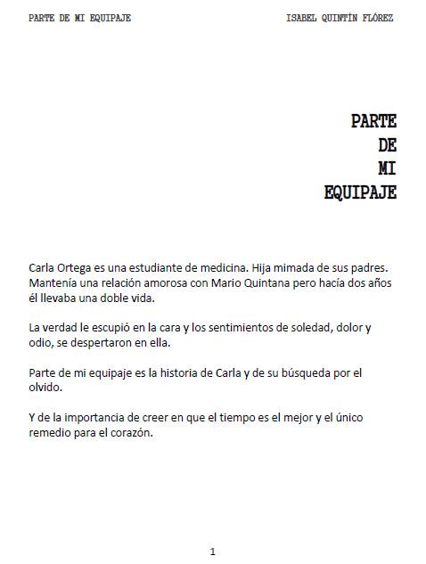 Abre-bocas: PARTE DE MI EQUIPAJE