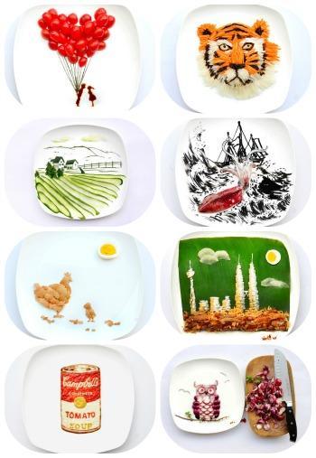 Platos de comida de una forma muy muy creativa