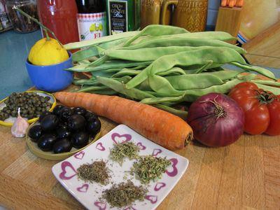 Gratinado de habicholillas con tapenade vegetariano 