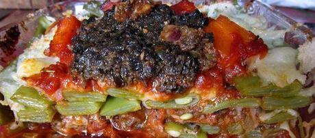 Gratinado de habicholillas con tapenade vegetariano