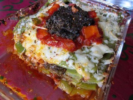 Gratinado de habicholillas con tapenade vegetariano