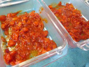 Gratinado de habicholillas con tapenade vegetariano.