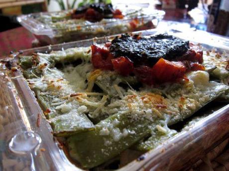 Gratinado de habicholillas con tapenade vegetariano