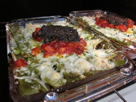 Gratinado de habicholillas con tapenade vegetariano
