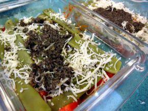 Gratinado de habicholillas con tapenade vegetariano.