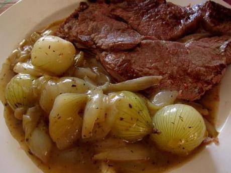 Chalotas en salsa gravy vegetariana