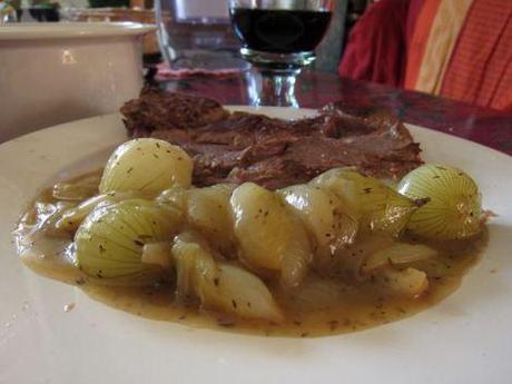 Chalotas en salsa gravy vegetariana