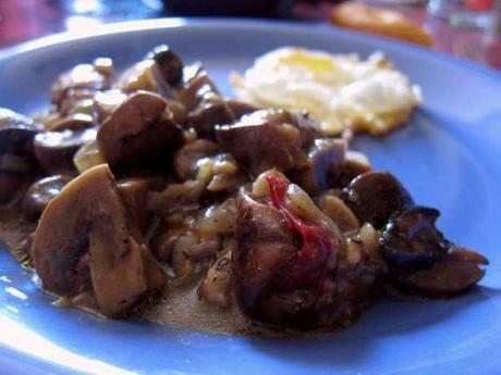 Champiñones en salsa de cerveza