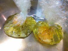 Huevos escalfados con habas