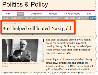 75 años después aparece complicidad de banco inglés con Hitler