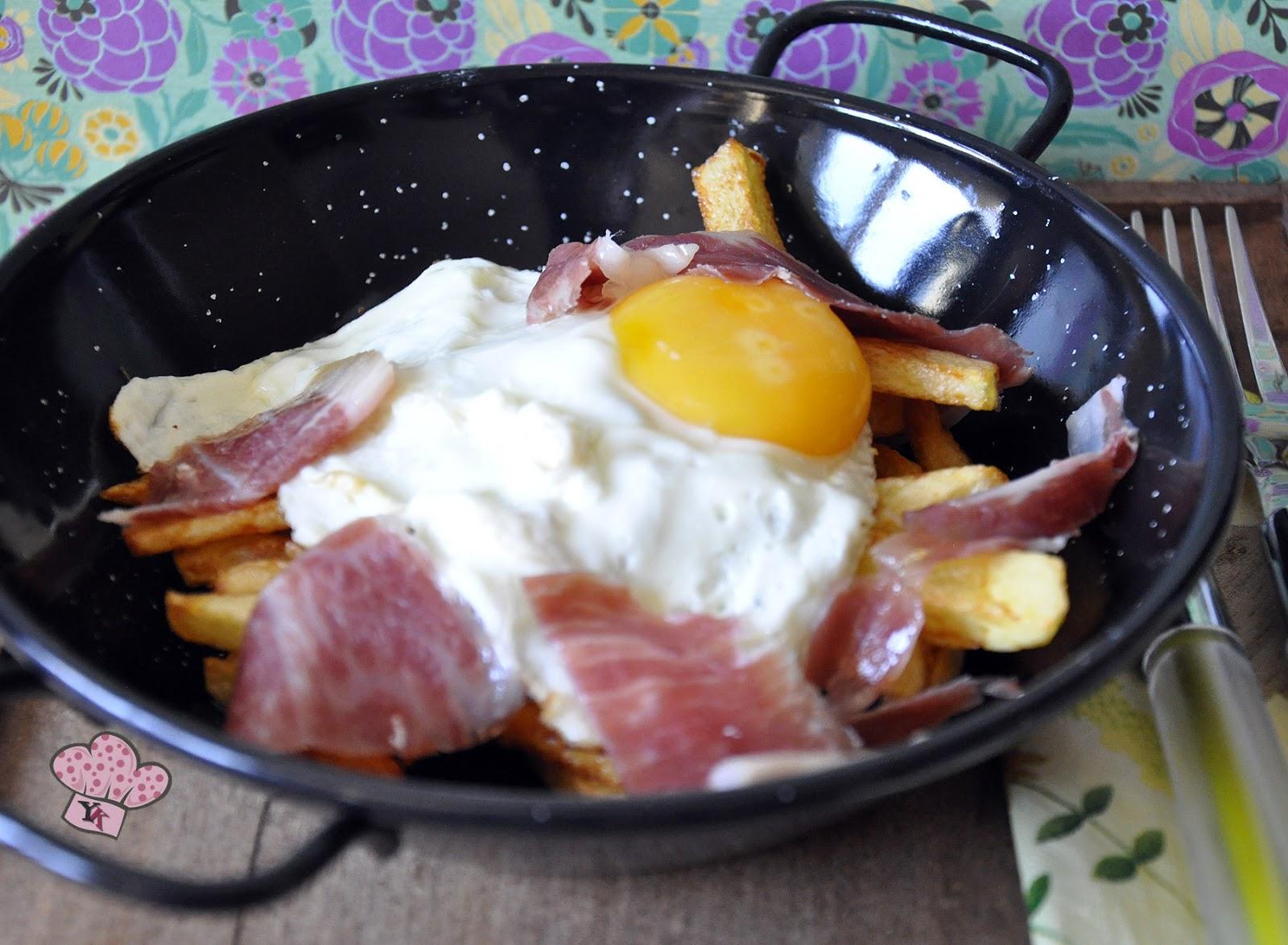 Perolito de Patatas, Huevo a la Plancha y Jamón Ibérico.