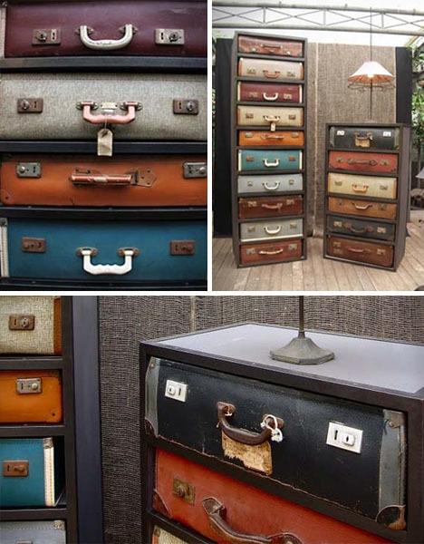 Dresser Drawer Sets Upcycled from Second-Hand Suitcases | Designs & Ideas on Dornob