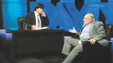 NTN24. Eduardo Macaya (der.), en la entrevista con Jaime Bayly. 