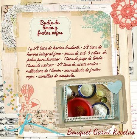 Budín de limón y frutos rojos (sin huevo, sin leche y sin manteca)