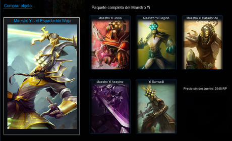 MasterYi Nuevas rebajas en personajes y skins de League Of Legends