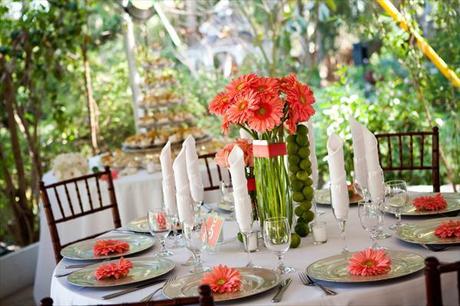 Decoración mesa coral boda 2