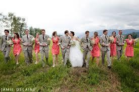 boda coral y gris