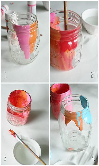 DIY: Decoración con botes de cristal pintados