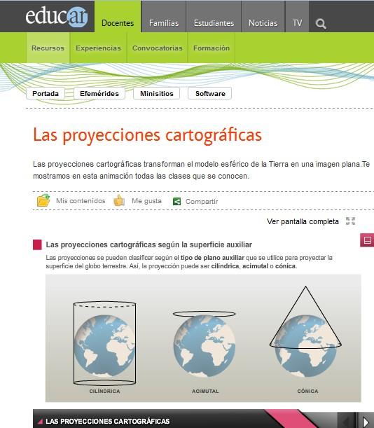 INTERESANTE INFOGRAFÍA SOBRE LAS PROYECCIONES CARTOGRÁFICAS