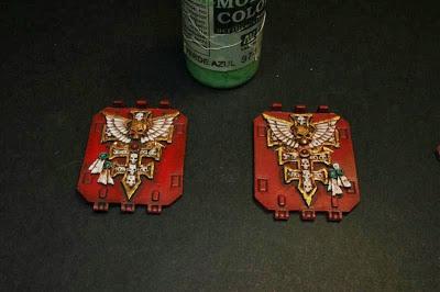 Luces de los sellos de pureza con Verde Azul de Vallejo Model Color.