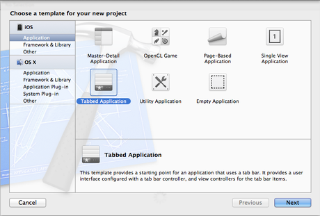 creando un tabbed application en Xcode