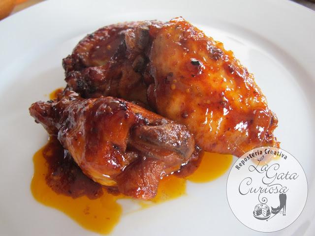 ALITAS DE POLLO EN SALSA BARBACOA PICANTE