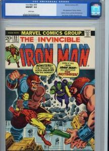 $9.000 por la primera aparición de Thanos y Drax en un cómic Iron Man Nº 55 CGC 9.8