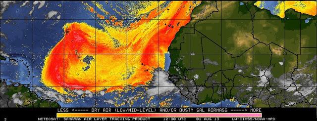 Sobre el Caribe tormenta de polvo del Sahara