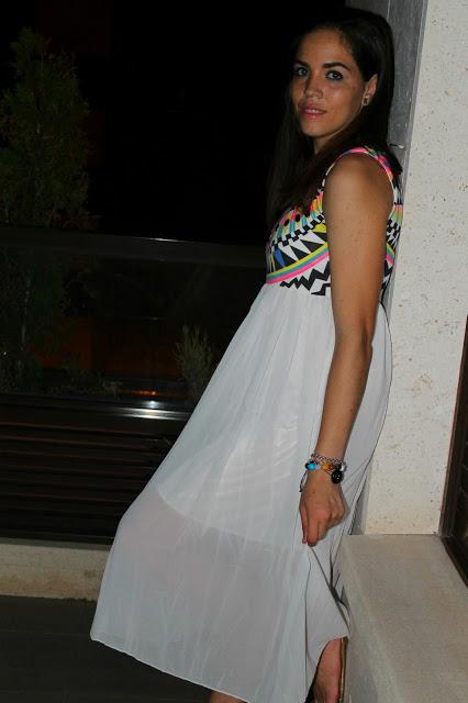 White dress with ethnic details