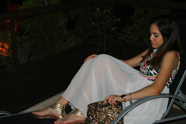 White dress with ethnic details