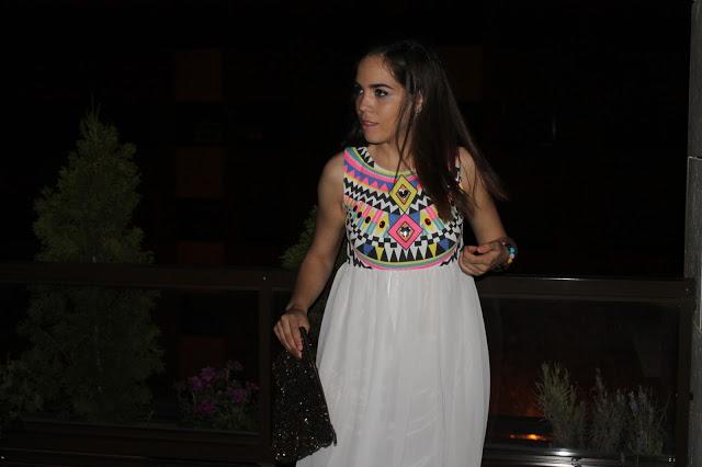 White dress with ethnic details