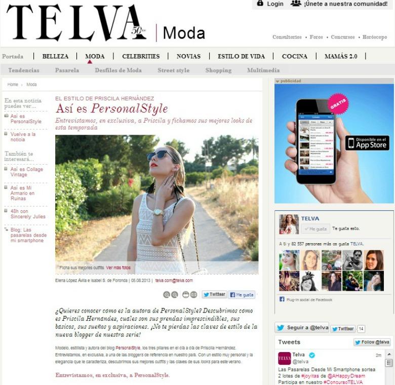 TELVA Entrevista a Priscila Hernández del Blog Personal Style