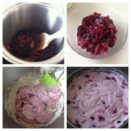 tarta mousse de cerezas