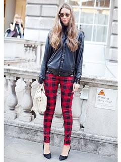 Street style:clash of tartans