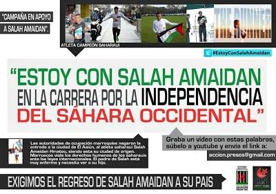 Participa en la campaña de firmas y videos para que el atleta saharaui Salah Amaidan pueda entrar a su pais Sahara Occidental