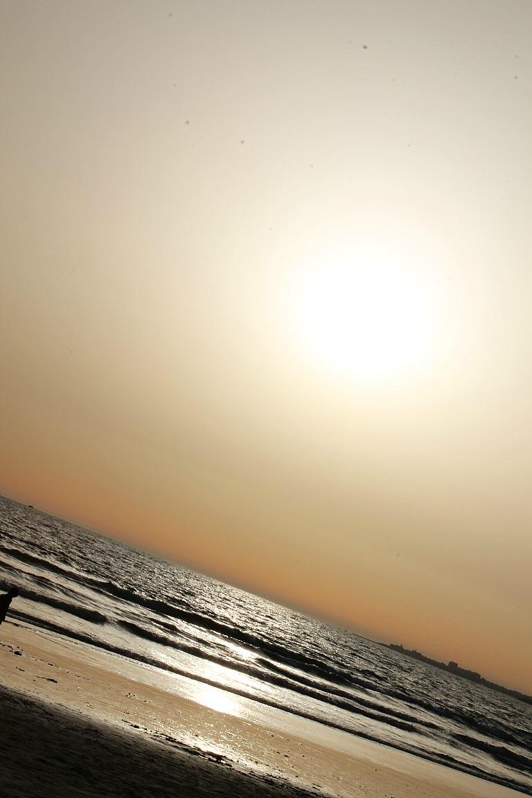 atardecer en la playa