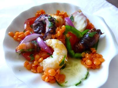 Coral y Mar (ensalada de lentejas)