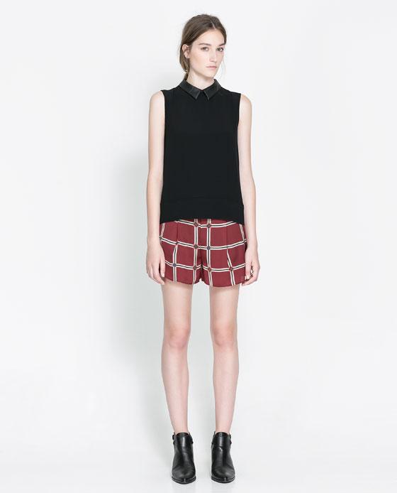 Imagen 1 de SHORT ESTAMPADO CUADROS de Zara