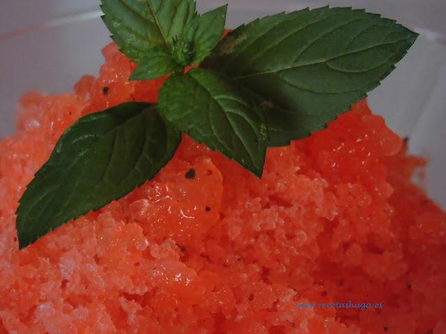Granizado de fresas y menta