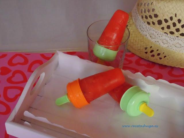 Polos de fresa y menta