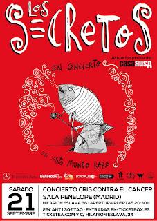 Los Secretos y Casa Rusa: concierto benéfico contra el cáncer el 21 de septiembre en Madrid